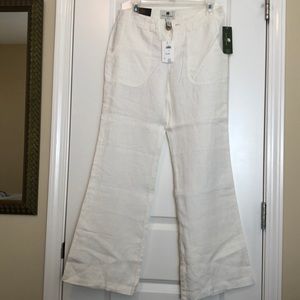 Banana Republic off white linen pants NWT size 4